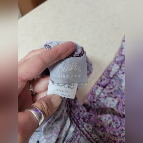 🛒🛍️💥Gently used Blair medium plum scroll midi skirt beautiful purple print - Picture 7 of 10